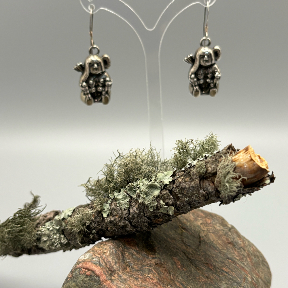 Vintage Storyteller Earrings “Glenn Sandoval” Sterling Silver Navajo